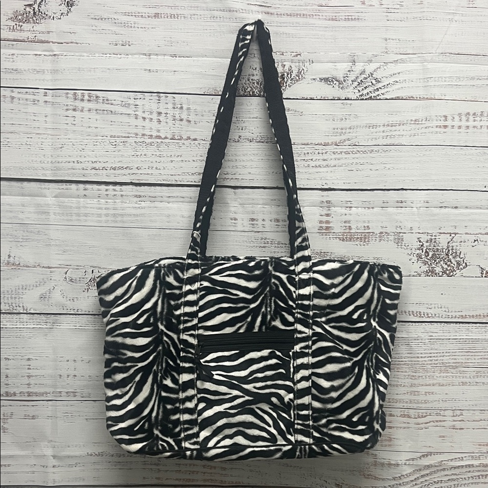 NWOT Market Sample Zebra Fur Print Tote Bag